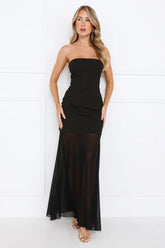 Event Extraordinaire Strapless Maxi Dress Black